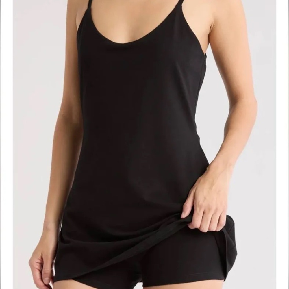 Abound Black Mini athletic Slip Dress with Slim Straps